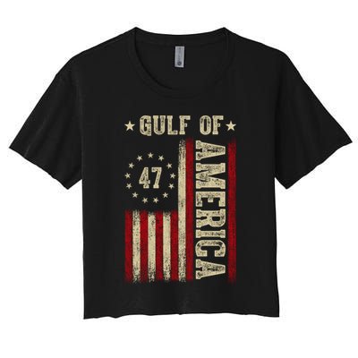 Gulf Of Usa America Funny Usa Flag Crop Top