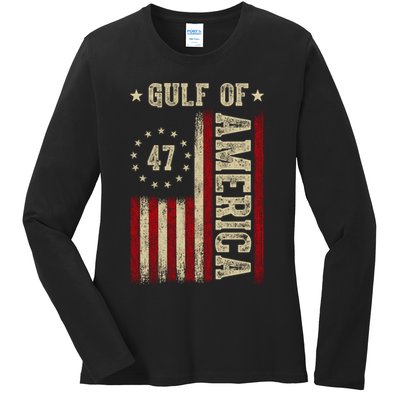 Gulf Of Usa America Funny Usa Flag Ladies Long Sleeve Shirt