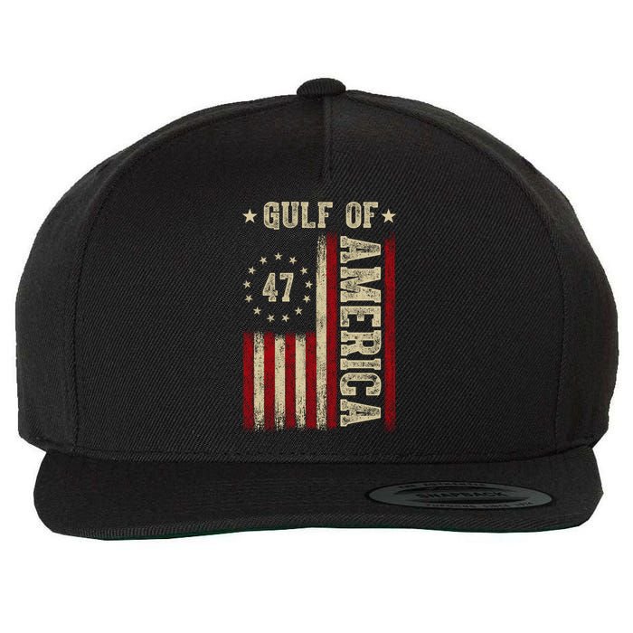 Gulf Of Usa America Funny Usa Flag Wool Snapback Cap