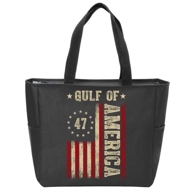 Gulf Of Usa America Funny Usa Flag Zip Tote Bag
