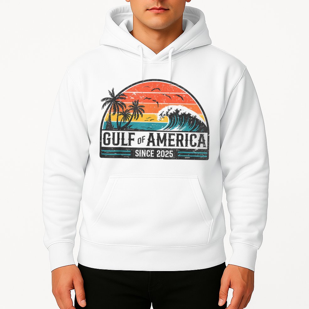 Gulf Of USA America Since 2025 Retro Vintage Beach Hoodie