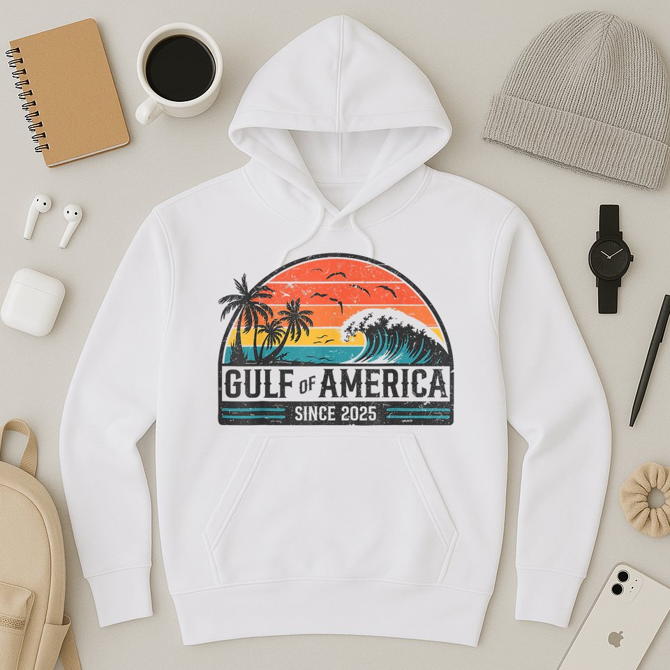 Gulf Of USA America Since 2025 Retro Vintage Beach Hoodie