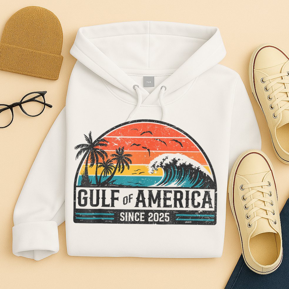 Gulf Of USA America Since 2025 Retro Vintage Beach Hoodie