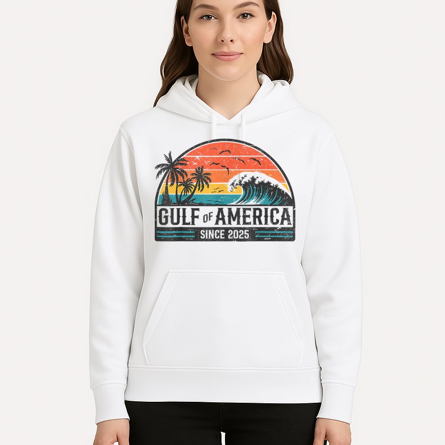 Gulf Of USA America Since 2025 Retro Vintage Beach Hoodie