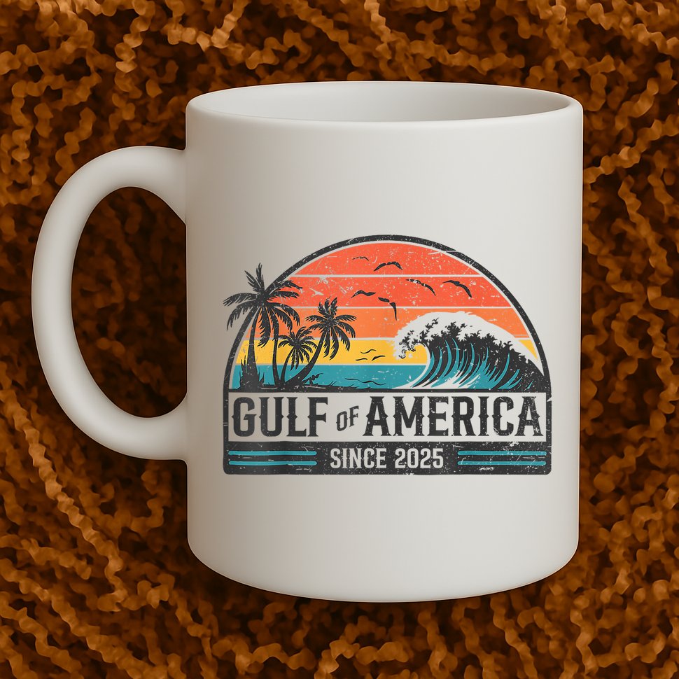 Gulf Of USA America Since 2025 Retro Vintage Beach Mug