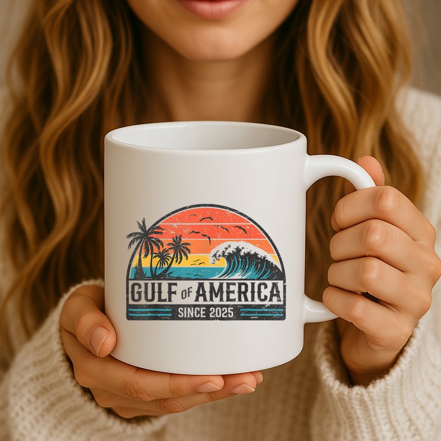 Gulf Of USA America Since 2025 Retro Vintage Beach Mug