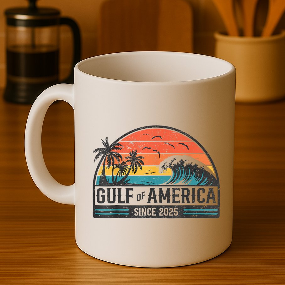 Gulf Of USA America Since 2025 Retro Vintage Beach Mug
