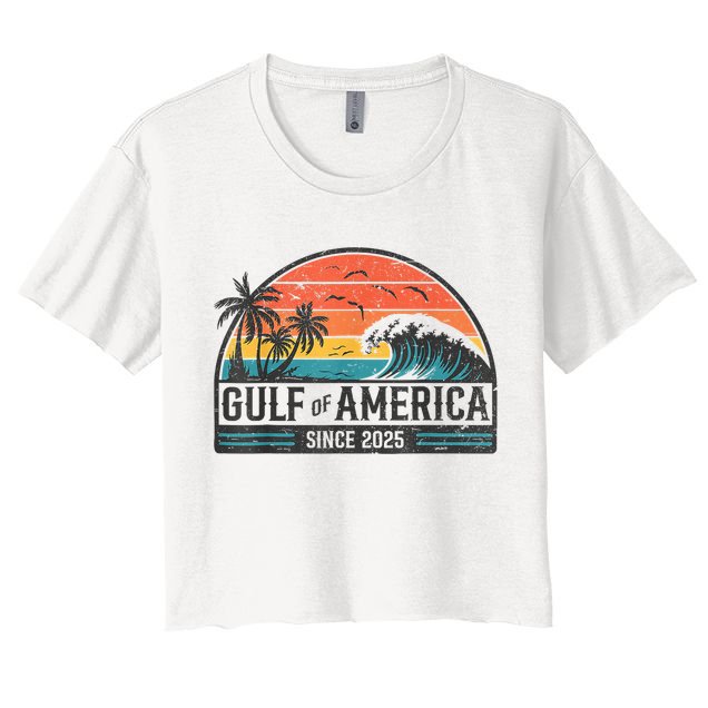 Gulf Of USA America Since 2025 Retro Vintage Beach Crop Top