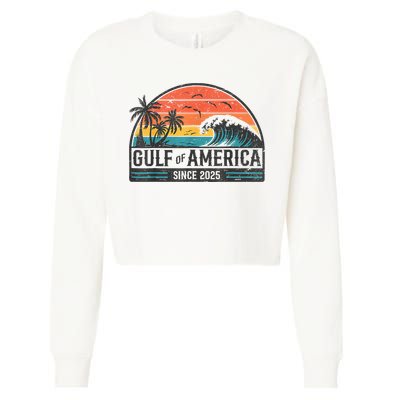 Gulf Of USA America Since 2025 Retro Vintage Beach Cropped Pullover Crew