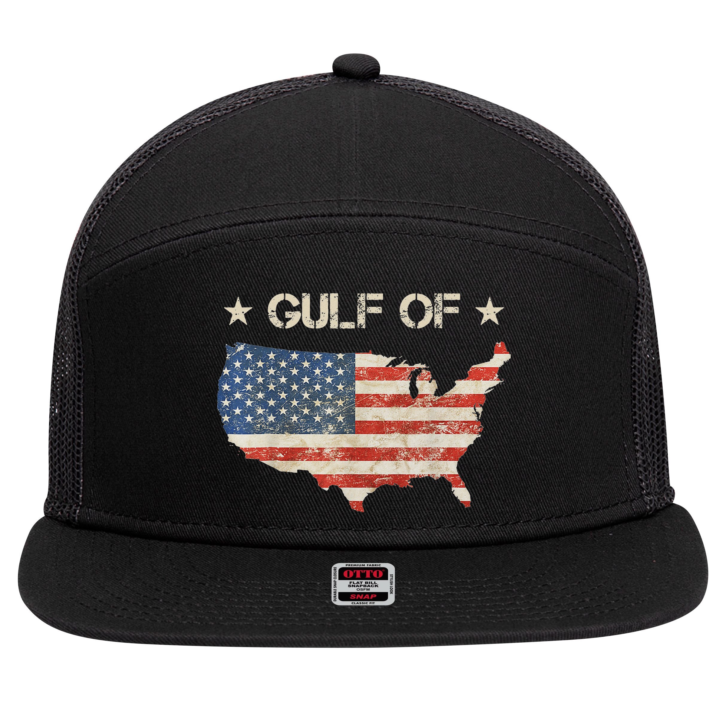 Gulf Of Usa America 7 Panel Mesh Trucker Snapback Hat