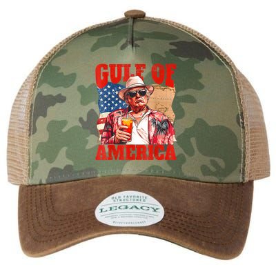 Gulf Of Us America Est 2025 Retro Vintage Beach Legacy Tie Dye Trucker Hat