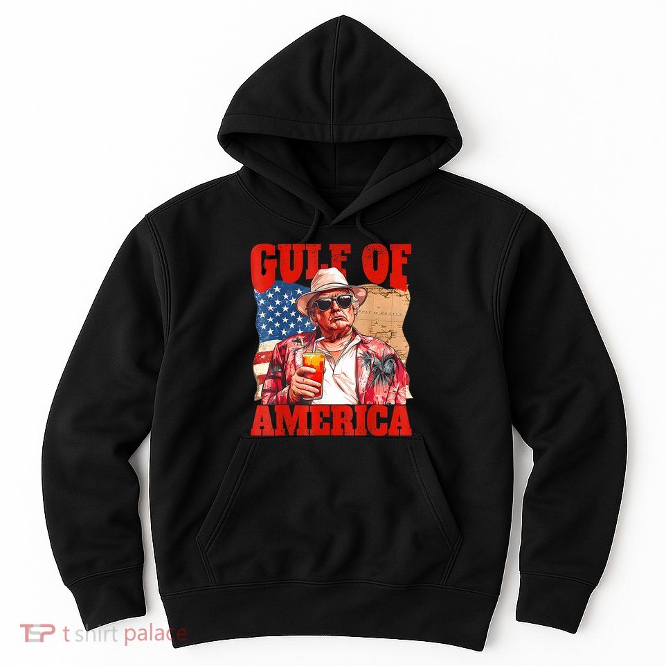 Gulf Of Us America Est 2025 Retro Vintage Beach Hoodie