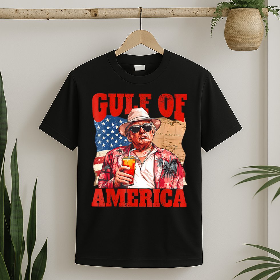 Gulf Of Us America Est 2025 Retro Vintage Beach T-Shirt