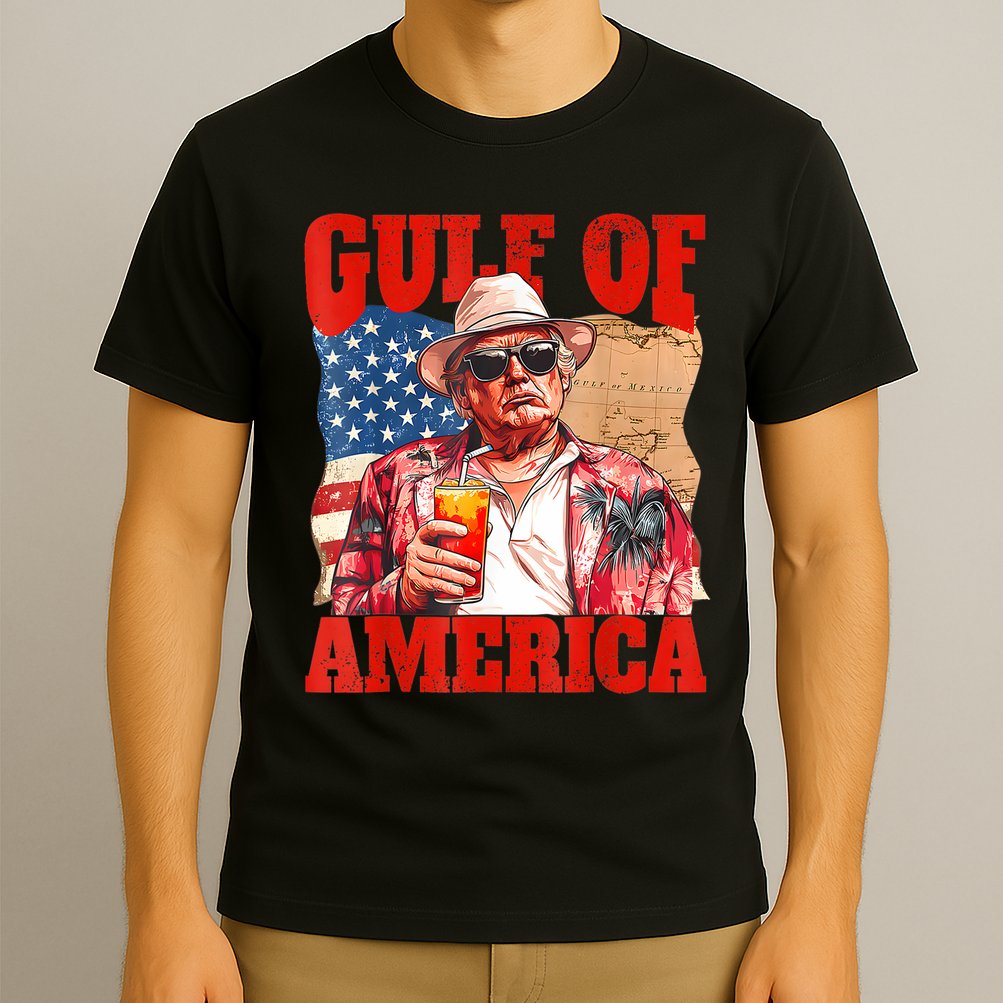 Gulf Of Us America Est 2025 Retro Vintage Beach T-Shirt