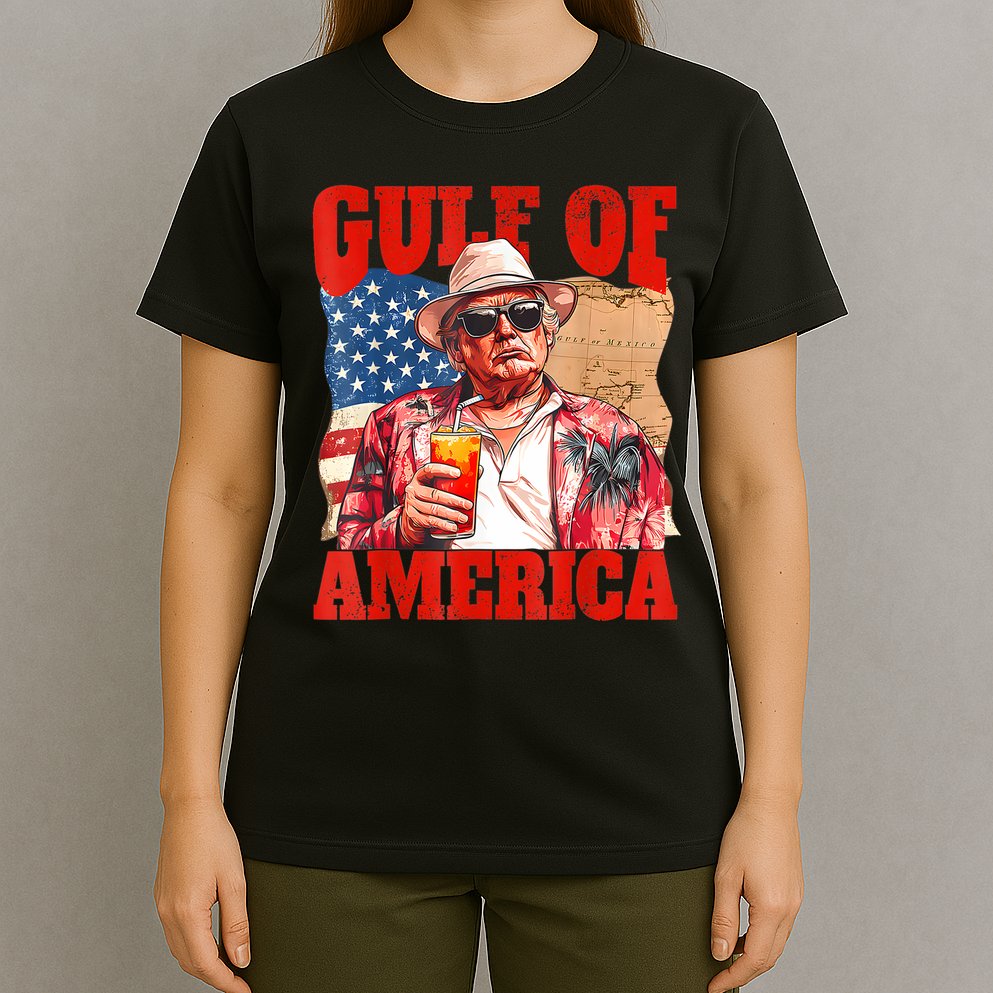 Gulf Of Us America Est 2025 Retro Vintage Beach T-Shirt