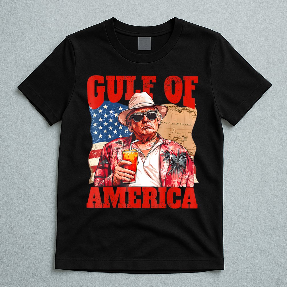 Gulf Of Us America Est 2025 Retro Vintage Beach T-Shirt