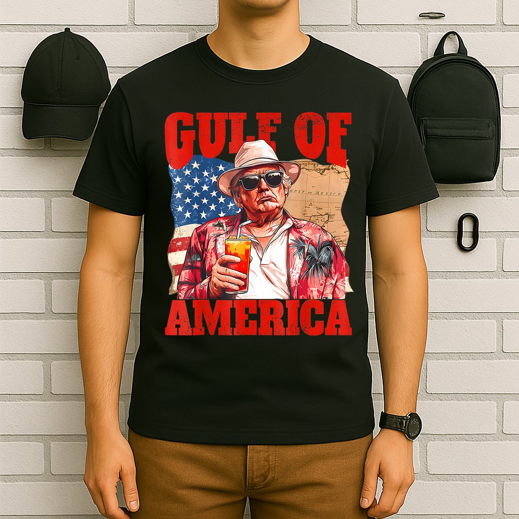 Gulf Of Us America Est 2025 Retro Vintage Beach T-Shirt