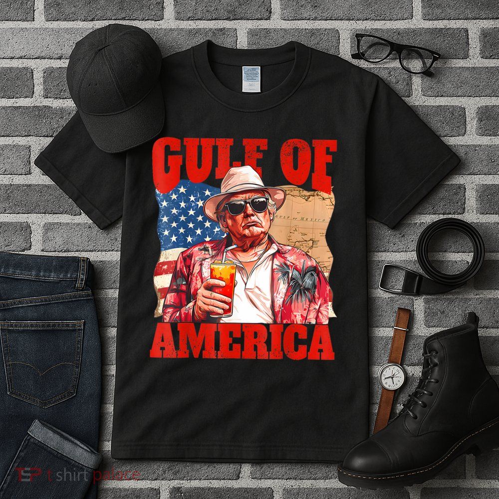 Gulf Of Us America Est 2025 Retro Vintage Beach Tall T-Shirt