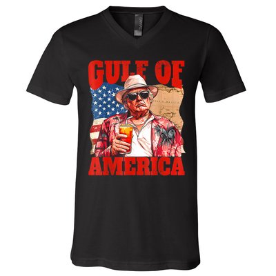 Gulf Of Us America Est 2025 Retro Vintage Beach V-Neck T-Shirt