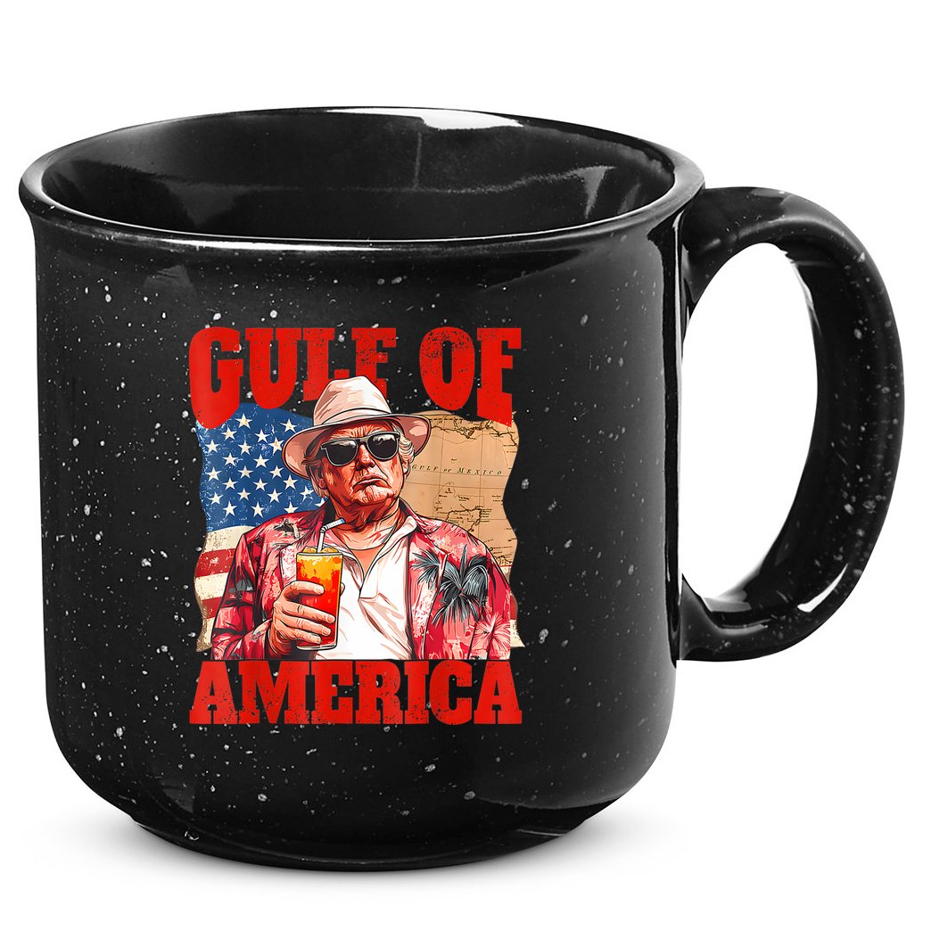 Gulf Of Us America Est 2025 Retro Vintage Beach 15oz Campfire Ceramic Mug
