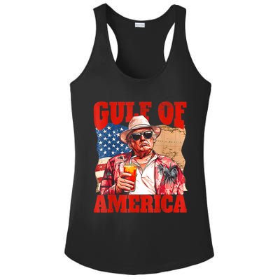 Gulf Of Us America Est 2025 Retro Vintage Beach Ladies PosiCharge Competitor Racerback Tank