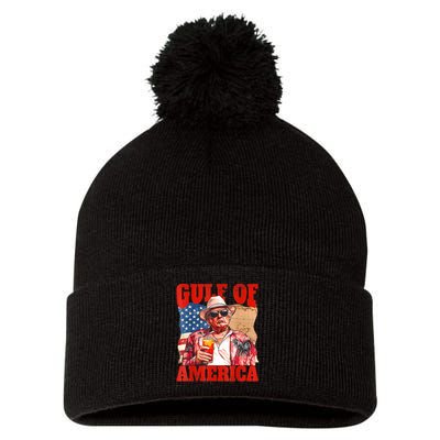 Gulf Of Us America Est 2025 Retro Vintage Beach Pom Pom 12in Knit Beanie
