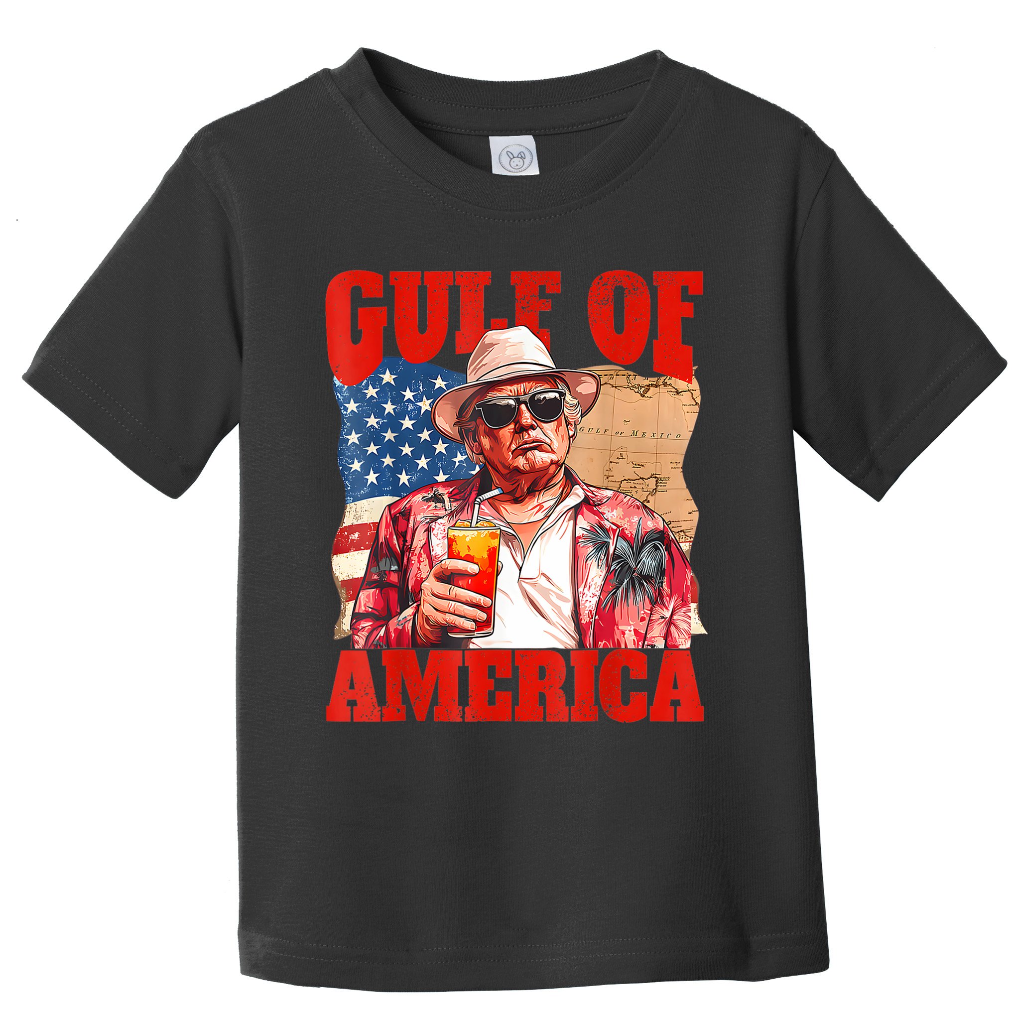 Gulf Of Us America Est 2025 Retro Vintage Beach Toddler T-Shirt