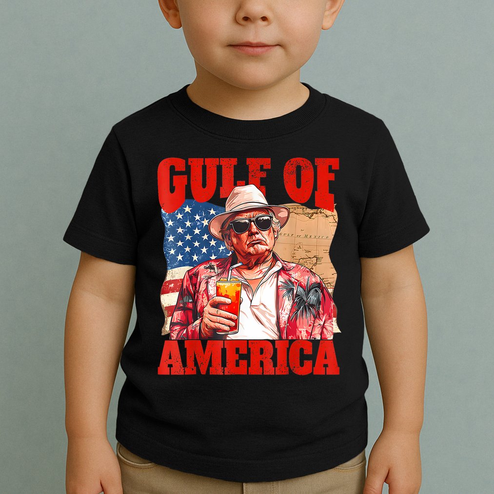 Gulf Of Us America Est 2025 Retro Vintage Beach Toddler T-Shirt