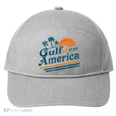 Gulf Of US America 2025 American Flag Mexico  7-Panel Snapback Hat