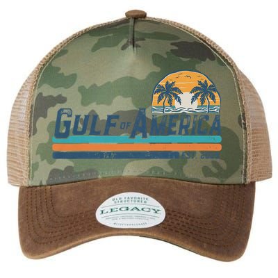 Gulf Of US America Est 2025 Retro Vintage Beach Legacy Tie Dye Trucker Hat
