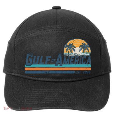 Gulf Of US America Est 2025 Retro Vintage Beach 7-Panel Snapback Hat