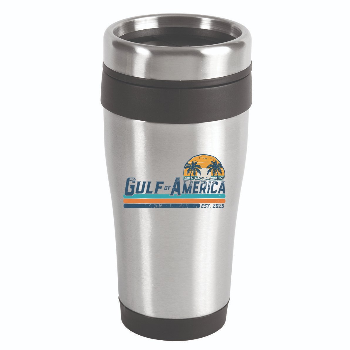 Gulf Of US America Est 2025 Retro Vintage Beach 16oz Travel Tumbler