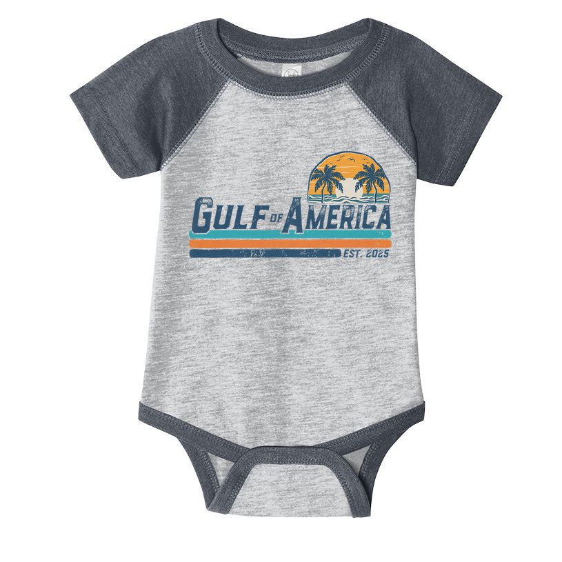 Gulf Of US America Est 2025 Retro Vintage Beach Infant Baby Jersey Bodysuit