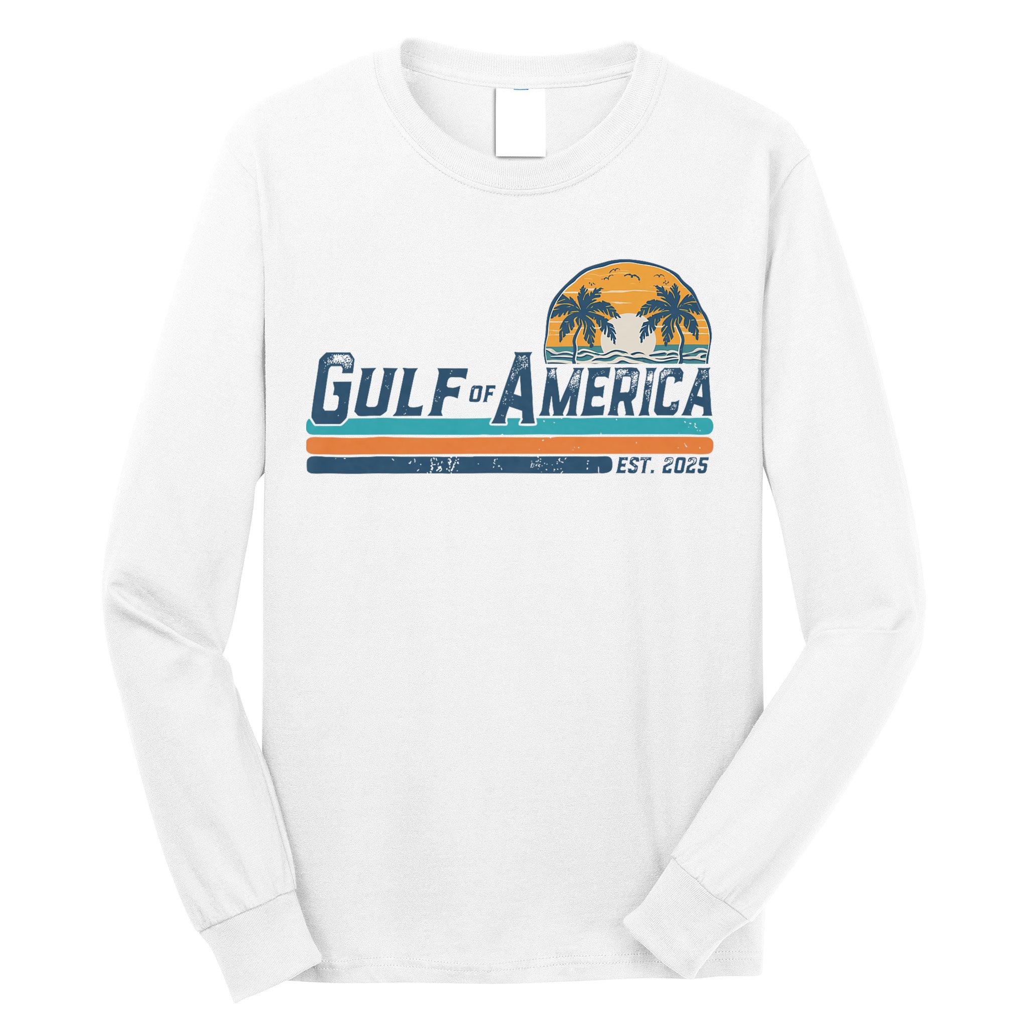 Gulf Of US America Est 2025 Retro Vintage Beach Long Sleeve Shirt