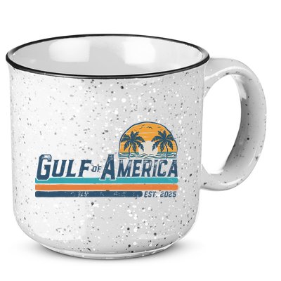 Gulf Of US America Est 2025 Retro Vintage Beach 15oz Campfire Ceramic Mug