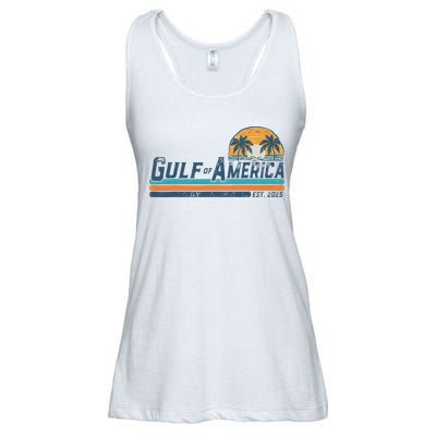 Gulf Of US America Est 2025 Retro Vintage Beach Ladies Essential Flowy Tank