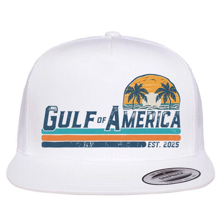Gulf Of US America Est 2025 Retro Vintage Beach Flatbill Hat