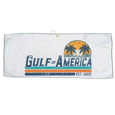Gulf Of US America Est 2025 Retro Vintage Beach Large Microfiber Waffle Golf Towel