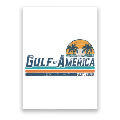 Gulf Of US America Est 2025 Retro Vintage Beach Poster