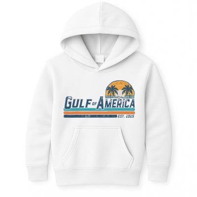 Gulf Of US America Est 2025 Retro Vintage Beach Kids Hoodie