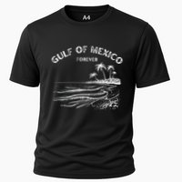 Gulf Of Usa America Funny Gulf Of Mexico Flag Map 4th July Cooling Performance Crew T-Shirt
