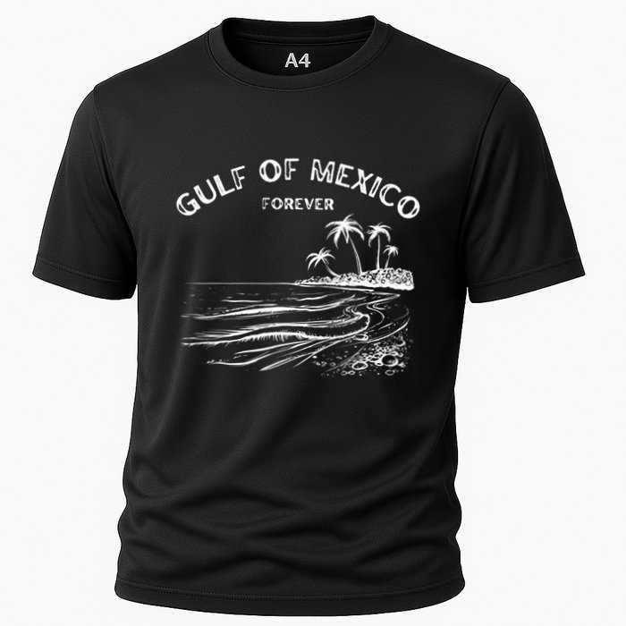 Gulf Of Usa America Funny Gulf Of Mexico Flag Map 4th July Cooling Performance Crew T-Shirt