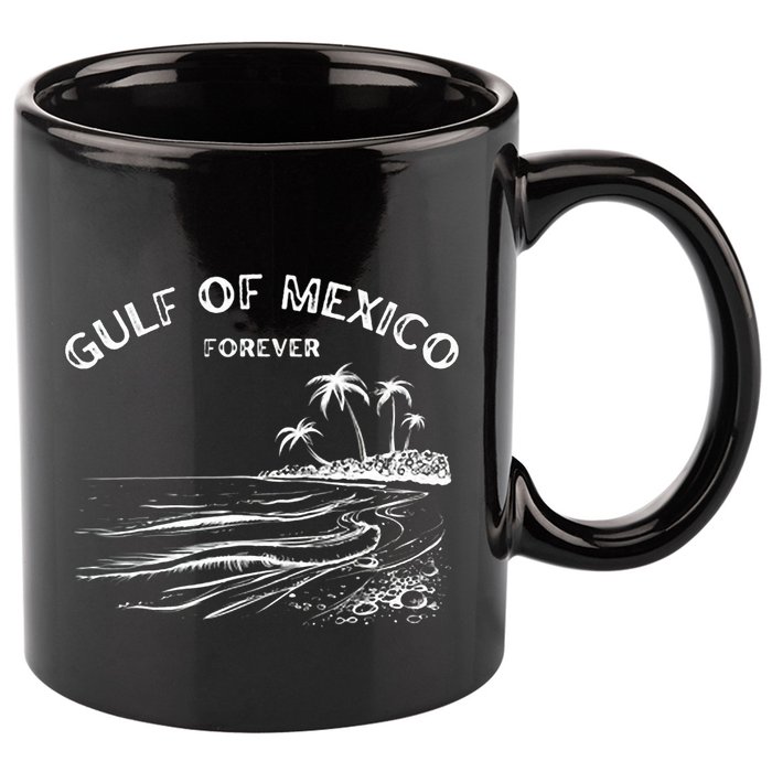 Gulf Of Usa America Funny Gulf Of Mexico Flag Map 4th July 11oz C Handle Ceramic Mug