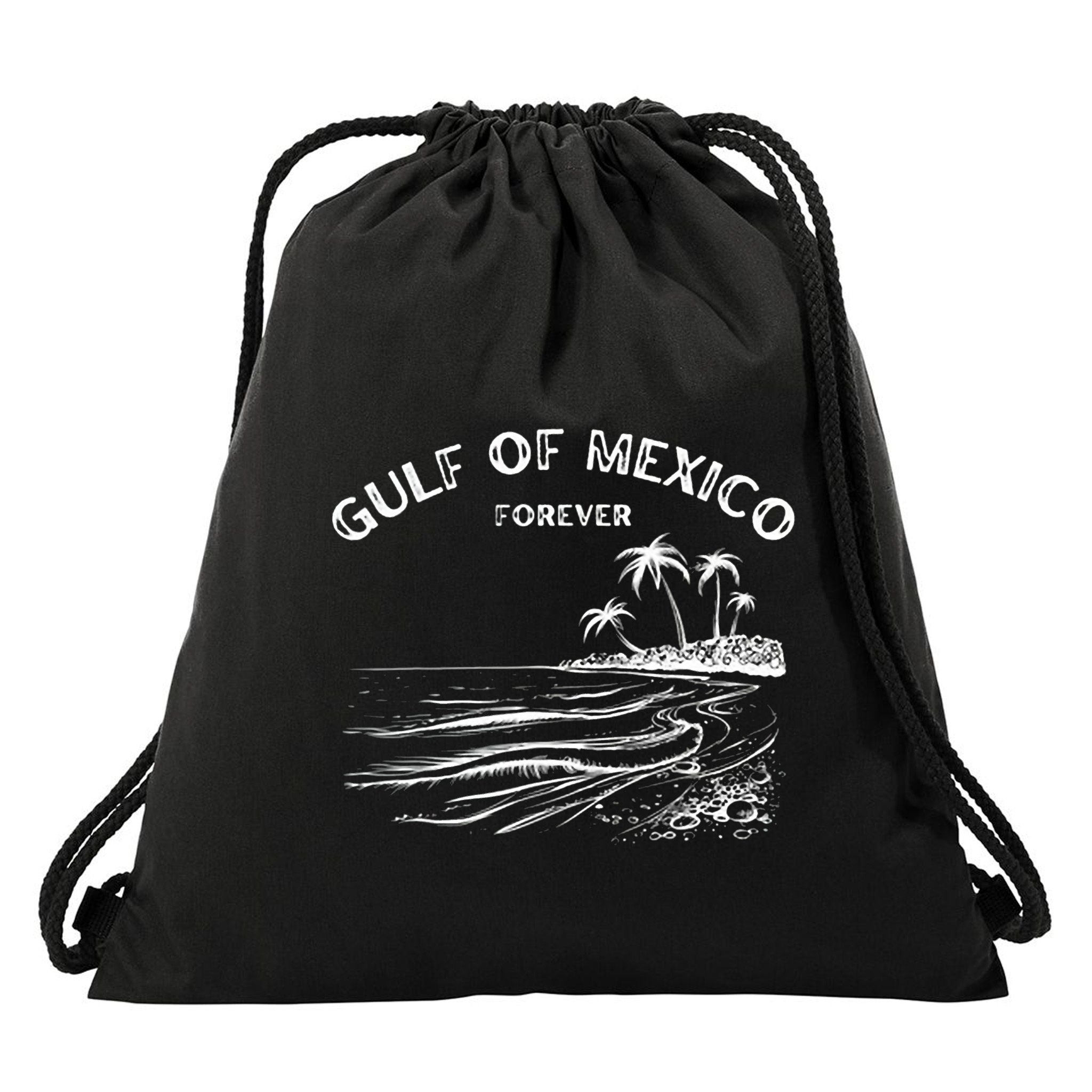 Gulf Of Usa America Funny Gulf Of Mexico Flag Map 4th July Drawstring Bag