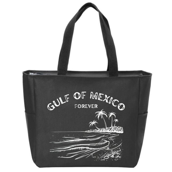 Gulf Of Usa America Funny Gulf Of Mexico Flag Map 4th July Zip Tote Bag
