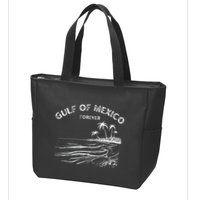 Gulf Of Usa America Funny Gulf Of Mexico Flag Map 4th July Zip Tote Bag