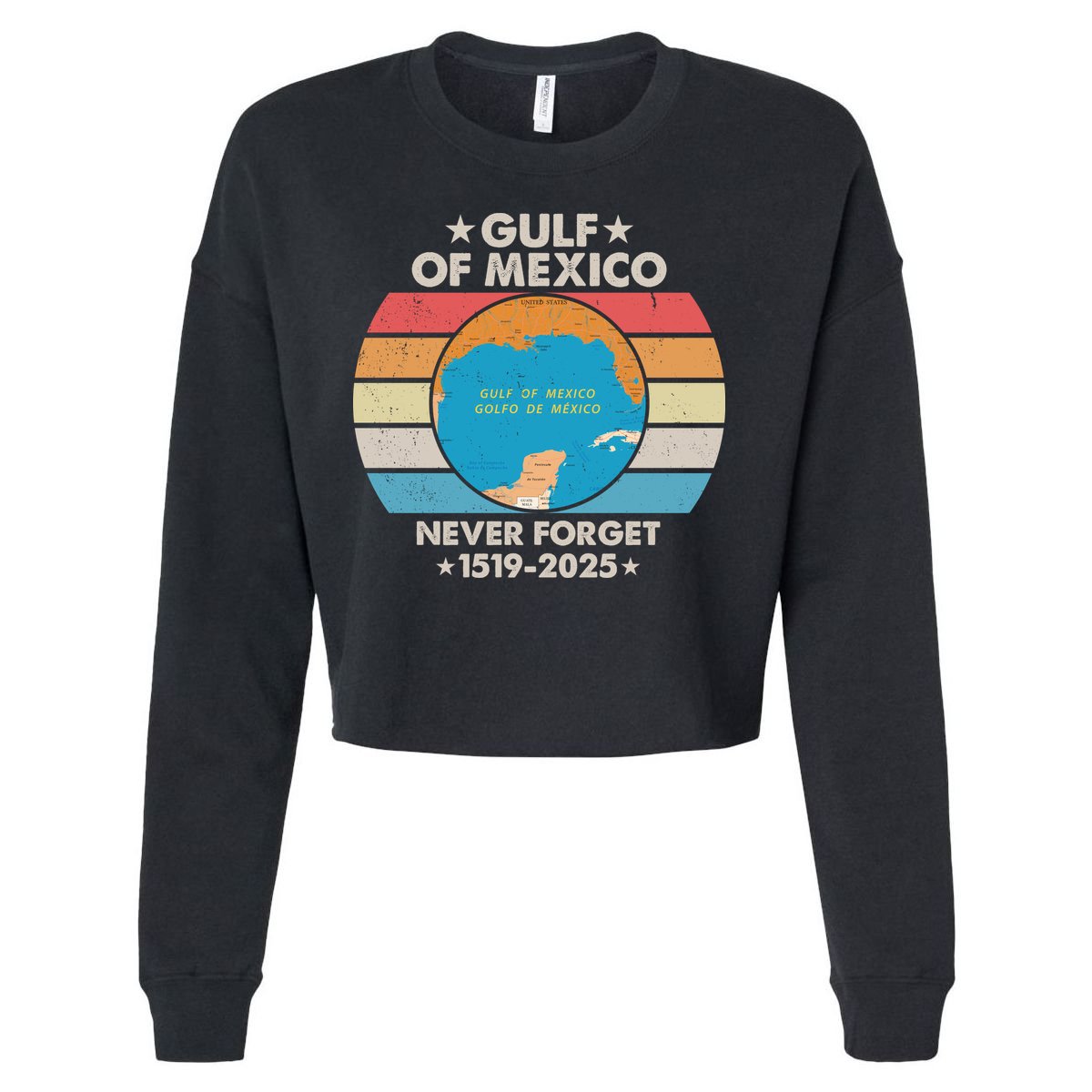 Gulf Of Usa America Never Forget Gulf Of Mexico 1519 2025 Cropped Pullover Crew