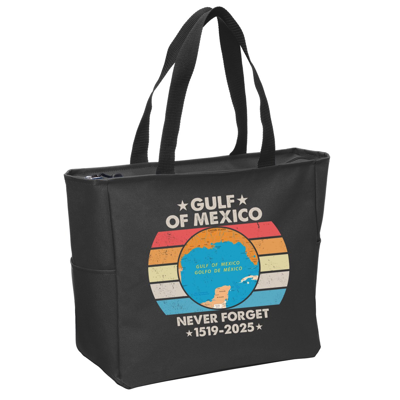 Gulf Of Usa America Never Forget Gulf Of Mexico 1519 2025 Zip Tote Bag
