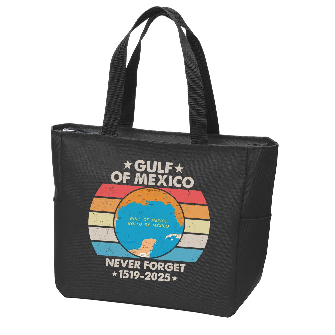 Gulf Of Usa America Never Forget Gulf Of Mexico 1519 2025 Zip Tote Bag
