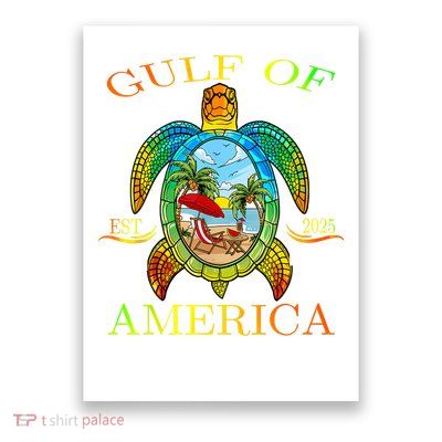 Gulf Of Us America Est 2025 Funny Turtle Poster
